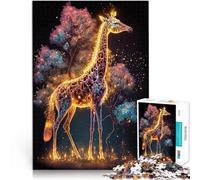 Puzzle 2000 pièces pour Adolescents Girafe néon Jouet éducatif d'apprentissage avec des pièces de Formes aléatoires entièrement imbriquées 70x100cm
