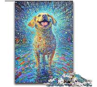 Puzzle 2000 pièces pour Adolescents Happy Labrador Jeu Stimulant Jouets à Offrir en Cadeau pour Toute la Famille à partir de 14 Ans 70x100cm