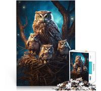 Puzzle 2000 pièces pour Adolescents Hibou avec des hiboux la Nuit Analyse et logique Liste de souhaits avec Le Père Noël 70x100cm