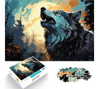 Puzzle 2000 pièces pour Adolescents Hurlement du Loup au Lever du Soleil Jeux Amusants Car C'est Un pour Toute la Famille 70x100cm