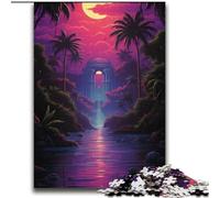 Puzzle 2000 pièces pour Adolescents, Jeux éducatifs, Coucher de Soleil psychédélique, décoration d'intérieur, idéal comme Cadeau pour Toute la Famille, 70x100cm