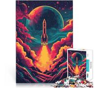 Puzzle 2000 pièces pour Adolescents Lancement d'une fusée dans l'espace Jeux Amusants Liste de souhaits avec Le Père Noël 70x100cm