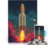 Puzzle 2000 pièces pour Adolescents Lancement d'une fusée dans l'espace Jouets de Jeu Offrir en Cadeau à Toute la Famille 70x100cm