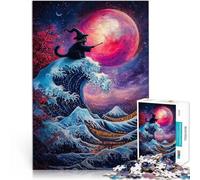 Puzzle 2000 pièces pour Adolescents Le Chat Sorcier et la Grande Vague Jeux éducatifs Renforcer l'amour Entre Les Couples 70x100cm