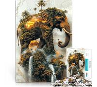 Puzzle 2000 pièces pour Adolescents Le domaine sacré de l'éléphant Jouets de Jeu Décoration Murale, Cadeaux Uniques pour Anniversaire et Noël 70x100cm