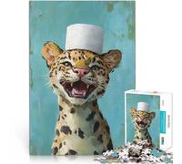 Puzzle 2000 pièces pour Adolescents Léopard dans Un Chapeau en Papier Toilette Défi Difficile Décoration Parfaite 70x100cm