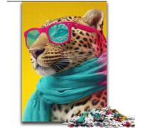 Puzzle 2000 pièces pour Adolescents Léopard Portant Un Foulard, Jeu Familial Anti-Stress, défi Difficile, Collection d'artistes, Beaux-Arts, 70x100cm