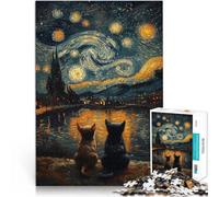 Puzzle 2000 pièces pour Adolescents Les Chiens de la Nuit étoilée Difficile Difficile est idéal comme Cadeau pour Toute la Famille 70x100cm