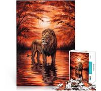 Puzzle 2000 pièces pour Adolescents Lion peignant Le Lever du Soleil Jeu Stimulant Renforcer l'amour Entre Les Couples 70x100cm