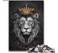 Puzzle 2000 pièces pour Adolescents Lion Portant Une Couronne Jouets éducatifs et éducatifs Décoration intérieure Unique et Cadeaux pour 14 Ans et Plus 70x100cm