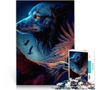 Puzzle 2000 pièces pour Adolescents Loup et Aigle Défi Difficile pour soulager Le Stress Renforcer l'amour Entre Les Couples 70x100cm