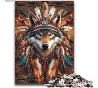 Puzzle 2000 pièces pour Adolescents Loup Indien Aide Le Cerveau à exercer Jouets addictifs pour cultiver la Patience Décoration Parfaite 70x100cm