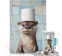 Puzzle 2000 pièces pour Adolescents Loutre dans Un Chapeau en Papier Toilette Jouets éducatifs Idées Cadeaux 70x100cm