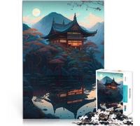 Puzzle 2000 pièces pour Adolescents Maison Japonaise Défi Difficile pour soulager Le Stress Cadeaux du Père Noël Secret 70x100cm