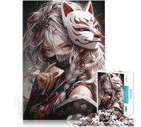 Puzzle 2000 pièces pour Adolescents Masque Kitsune Anime Girl Réduction du Stress intéressante Idées Cadeaux 70x100cm