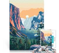 Puzzle 2000 pièces pour Adolescents Montagne de la forêt de Yosemite Jouets éducatifs Renforcer l'amour Entre Les Couples 70x100cm