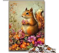 Puzzle 2000 pièces pour Adolescents, Motif écureuil et Fleurs, activités familiales Amusantes à la Maison, Cadeau d'anniversaire, Cadeau de Voyage, pour Les Enfants de 14 Ans et Plus, 70x100cm