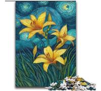 Puzzle 2000 pièces pour Adolescents, Motif lys Jaunes dans Le Ciel Nocturne, Jouet éducatif Anti-Stress, idéal comme Cadeau pour Toute la Famille (70x100cm)