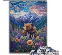 Puzzle 2000 pièces pour Adolescents, Motif Ours Brun, Jouet éducatif et intellectuel, Cadeau du Père Noël Secret, 70x100cm