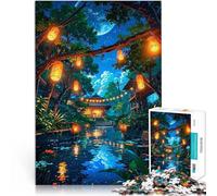 Puzzle 2000 pièces pour Adolescents Nuit du Jardin Japonais Jouets Jeux éducatifs Soulagement du Stress Décoration Parfaite 70x100cm