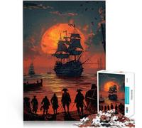 Puzzle 2000 pièces pour Adolescents Paysage de Bateau Pirate Séjour Anti-Stress pour Tuer Le Temps Bon Cadeau 70x100cm