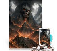 Puzzle 2000 pièces pour Adolescents Paysage Infernal, crâne, Pyramide Jeux Amusants avec Affiche et Feuille de Questions correspondantes 70x100cm