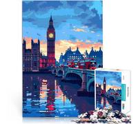 Puzzle 2000 pièces pour Adolescents Pixel Art de Londres Big Ben Jeu éducatif Défi Jouet Décoration d'intérieur 70x100cm