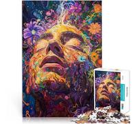 Puzzle 2000 pièces pour Adolescents Portrait Abstrait avec des Fleurs Jouets de Jeu Cadeau d'anniversaire, Cadeaux, décoration Murale 70x100cm
