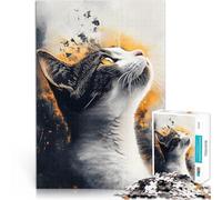 Puzzle 2000 pièces pour Adolescents Portrait de Chat à l'aquarelle Jouets éducatifs est idéal comme Cadeau pour Toute la Famille 70x100cm