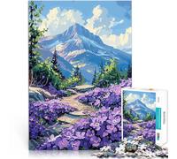 Puzzle 2000 pièces pour Adolescents Sentier de Montagne avec des Fleurs Violettes défi éducatif Une œuvre d'art 70x100cm