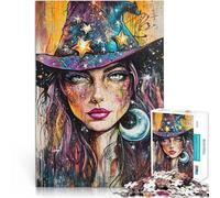 Puzzle 2000 pièces pour Adolescents Sorcière Magique Jeu Familial Anti-Stress Défi Difficile Bon Cadeau 70x100cm