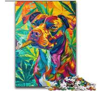 Puzzle 2000 pièces pour Adolescents Staffordshire Bull Terrier Fumeur, Jouets éducatifs, décoration d'intérieur Unique et Cadeaux pour 14 Ans et Plus, 70x100cm