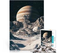 Puzzle 2000 pièces pour Adolescents Station Spatiale sur la Lune de Jupiter Jeu Stimulant Excellent Cadeau pour Les Jeux 70x100cm