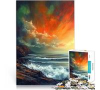 Puzzle 2000 pièces pour Adolescents Symphonie du Coucher du Soleil Casse-tête avec des pièces de Formes aléatoires entièrement imbriquées 70x100cm