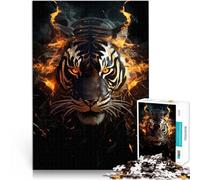 Puzzle 2000 pièces pour Adolescents Tigre Noir et Or Abstrait Séjour Anti-Stress pour Tuer Le Temps décoration Murale 70x100cm