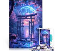 Puzzle 2000 pièces pour Adolescents Torii enchanté au Clair de Lune Impossible Activités Amusantes à la Maison, Cadeaux d'anniversaire, Cadeaux de Voyage, 70x100cm