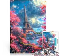 Puzzle 2000 pièces pour Adolescents Tour Eiffel Paris Printemps pour s'amuser en Famille Décoration d'intérieur 70x100cm