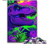 Puzzle 2000 pièces pour Adolescents Tyrannosaurus Rex psychédélique Jeu Stimulant Jouets Offrez des Cadeaux pour Toute la Famille à partir de 14 Ans 70x100cm
