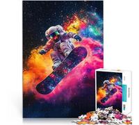 Puzzle 2000 pièces pour Adolescents Un Astronaute Fait du Snowboard dans l'espace Jeu de Quiz Décoration Parfaite 70x100cm