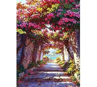 Puzzle 2000 Pièces pour Adultes 100x70cm - Corridor Fleuri - avec Lettres et Poster de Référence - Activité Relaxation et Défi - Décoration Murale - Cadeau pour Hommes et Femmes