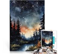 Puzzle 2000 pièces pour Adultes Aquarelle Ciel étoilé Jouets de Divertissement Familial Renforcer l'amour Entre Les Couples 70x100cm
