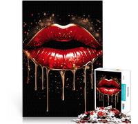 Puzzle 2000 pièces pour Adultes Aquarelle de lèvres Rouges Entraînez Votre Cerveau et Vos Mains Décoration Parfaite 70x100cm