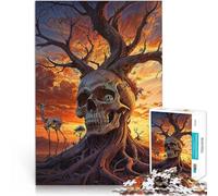 Puzzle 2000 pièces pour Adultes Arbre crâne surréaliste au Coucher du Soleil Impossible Car C'est Un pour Toute la Famille 70x100cm