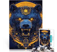 Puzzle 2000 pièces pour Adultes Art de la tête d'ours Réduction du Stress intéressante avec Affiche et Feuille de Questions correspondantes 70x100cm