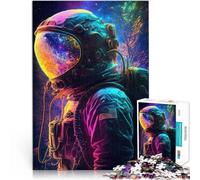Puzzle 2000 pièces pour Adultes Astronaute néon dans l'espace Jouet éducatif intellectuel décompressant Super Cadeau 70x100cm