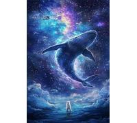Puzzle 2000 Pièces pour Adultes Baleine Ciel Étoilé 100 x 70 cm Puzzles Classiques Jeux éducatif Défi Jouets Puzzle Difficile et Stimulant - Parfait pour Les Amateurs de Puzzles2000