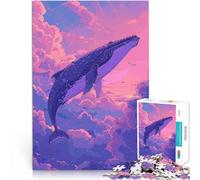 Puzzle 2000 pièces pour Adultes Baleine Volant dans Le Ciel rétro Jeu Stimulant et Jeu Familial Idées Cadeaux 70x100cm