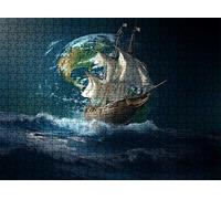 Puzzle 2000 Pièces pour Adultes, Bateau Planète Puzzle Bois Difficile et Coloré, Grand Casse-Tête 99.5 x 70.5 cm, Jeu Anti-Stress avec Poster, Décor Maison, Cadeau Anniversaire pour Femme w0-103