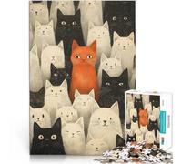 Puzzle 2000 pièces pour Adultes Beaucoup de Chats se Rassemblent Jouets Anti-Stress Liste de souhaits avec Le Père Noël 70x100cm