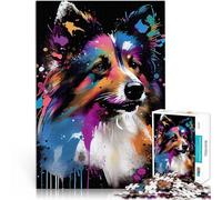 Puzzle 2000 pièces pour Adultes Berger des Shetland Mini Col Entraînez Votre Cerveau et Vos Mains Une œuvre d'art 70x100cm